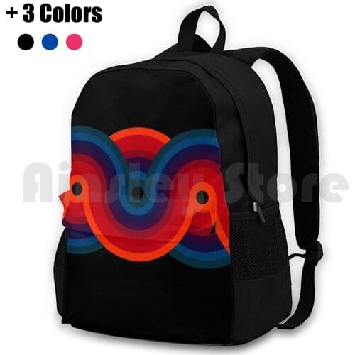 Curves Outdoor Hiking Backpack Waterproof Camping Travel Hippie Groovy Flower Rainbow Infinity Power Love Peace Blues Disco