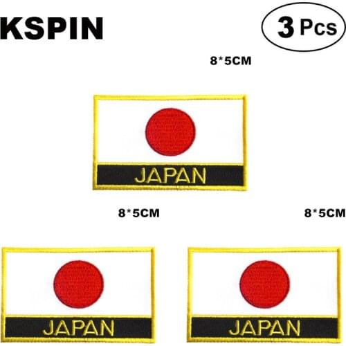 Japan Rectangular Shape Flag patches embroidered flag patches national flag patches for clothing DIY Decoration
