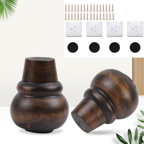 1/4PCS Wooden Furniture Sofa Legs Heavy Duty Solid Wood Armchair Recliner Dresser For Cabinet TV Stands Tea Table Bed Sofa 100mm