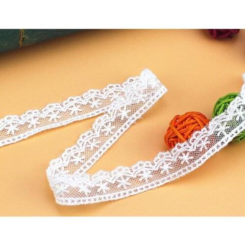 1Yards Embroidery Lace Fabric White Lace Ribbon 2cm Tulle Lace Wedding Sewing Decorations Clothes Guipure Crafts dentelle PQ11