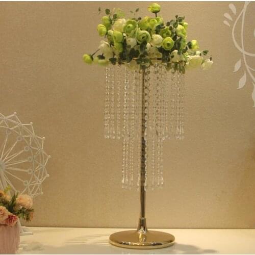 10pcs Acrylic Crystal Wedding Flower Ball Holder 60cm Table Centerpiece Vase Stand Crystal Candlestick Wedding Decoration SN297