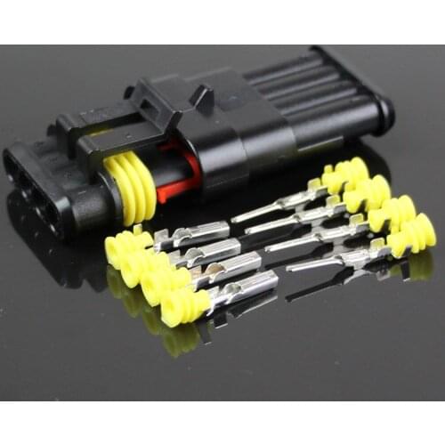 10PCS/LOT Waterproof connector AMP plug and socket connector for waterproof connector 4Pin Automotive connector