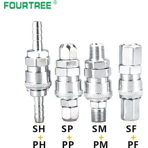 10Pcs Pneumatic Fitting C Type Quick Connector High Pressure Coupling SP SF SH SM PP PF PH PM 20 30 40 Inch Thread (PT)