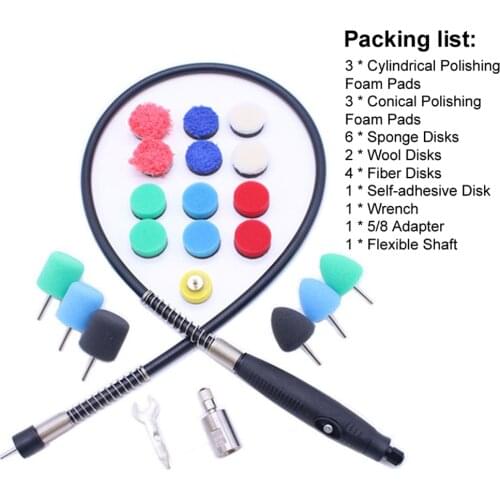 16 PCS Car Detail Polishing Foam Pads Sponge Disc Set Polishing Set Car Door Strips Small Areas Detail Polisher Rotary Tool