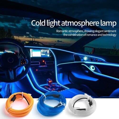5V 12V Car Interior Flexible Led Neon Light Strip Cigarette Lighter Wire USB Plug Dashboard Decoration Ambient Lamps Auto Lights
