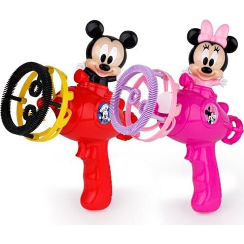 2021 Disney Minnie Mickey Mouse Figure Dolls Cute Bubble Gun Machine Anime Figure Toys for Kids Children Toys
