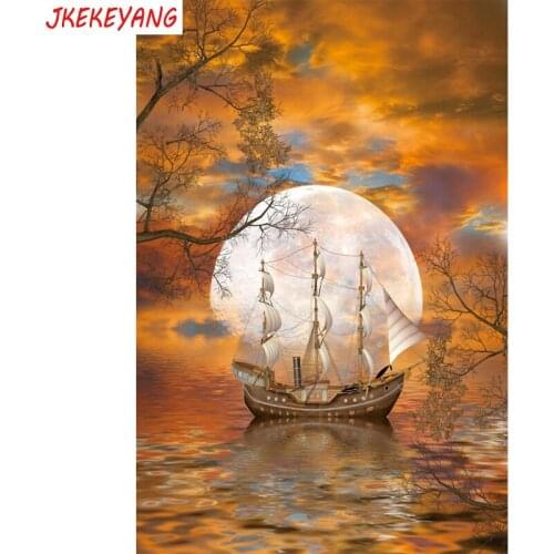 5D DIY square/round Diamond painting Sailing moon Cross Stitch Diamond Embroidery Pattern Rhinestone home decor J1087