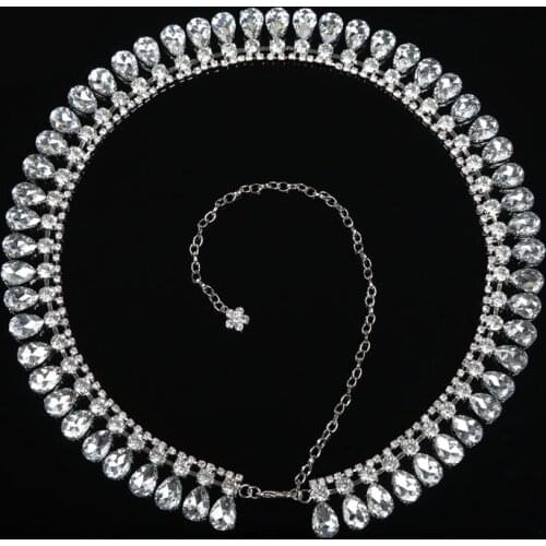 Belly Dance Accessories Metal Silver Belt for Women Dance Clothes Rhinestone Body Jewelry Waist Chain