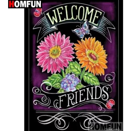 HOMFUN Full Square/Round Drill 5D DIY Diamond Painting "Letter flower" Embroidery Cross Stitch 5D Home Decor A15226