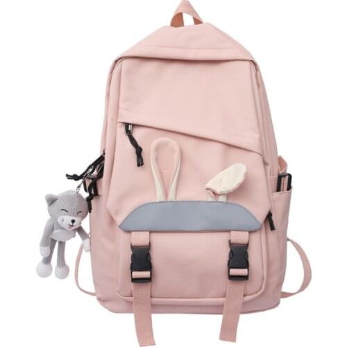 Large Cool School Bags for Teenage Girls Cute Backpack Women Soft Nylon Schoolbag High Student Bookbag Female 2021