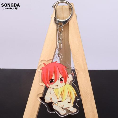 Kuroko no Basket Keychain Kuroko Tetsuya Kagami Taiga Anime Cartoon Figure Double Sided Acrylic Keyring Bag Pendant Kids Gifts