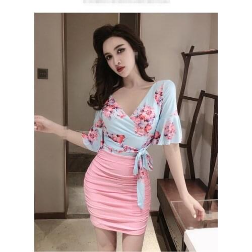 C2067 2020 Summer new sexy womens wear fashion low-cut nightclub temperament backless dress cheap wholesale