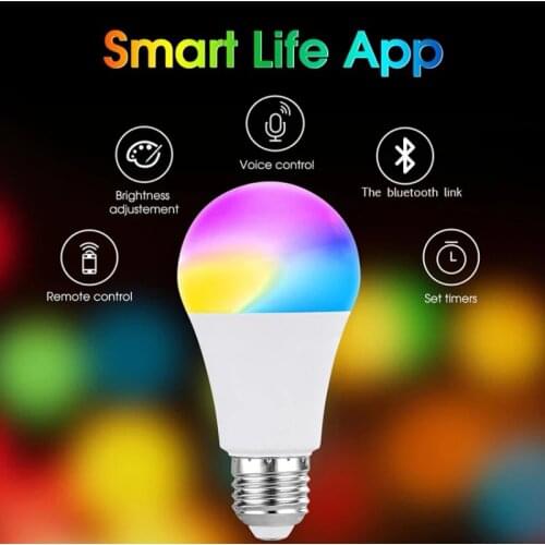 WiFi Colour E27 B22 LED Smart Light Bulb Neon Changing 10W Dimmable Lamp Control Alexa Google Home Assistant APP Remote