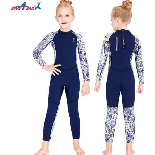 Kids Girls Boys Wetsuits Neoprene Wetsuits ChildrenS Warm All-In-One Long-Sleeved Anti-Ultraviolet Snorkeling Surfing Swimwear