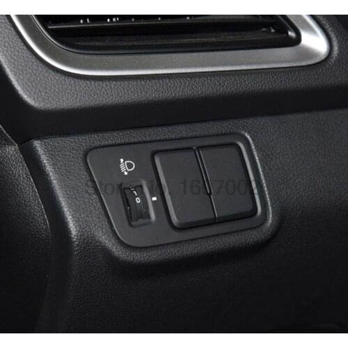 For Hyundai Verna 2016 2017 Chrome Car Interior Front Headlight Lamp Control Button Molding Trim Cover Accessories