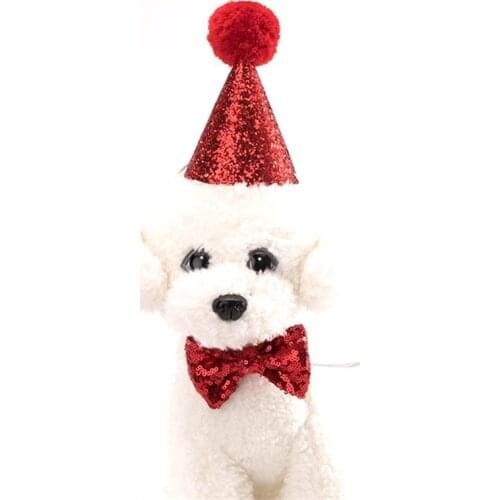 Pet Bow Pie Birthday Hat Pet Supplies Teddy Dogs And Cats On Sale