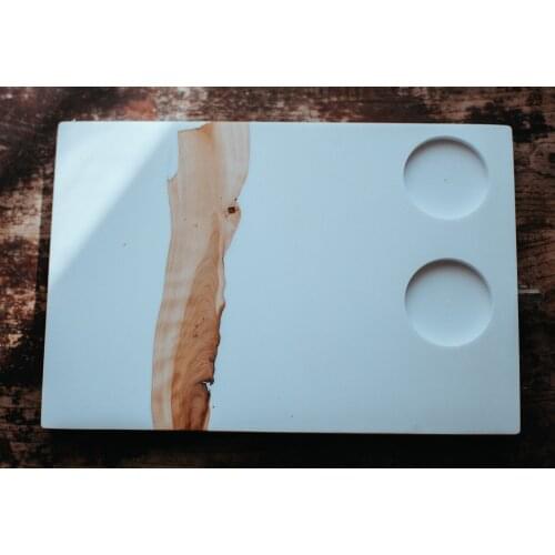 Coffee Temping board with wood and Resin Espresso Accessories
