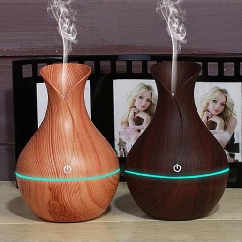 Fuxuan electric humidifier aroma oil diffuser ultrasonic wood air humidifier USB cool mini mist maker LED lights for home office