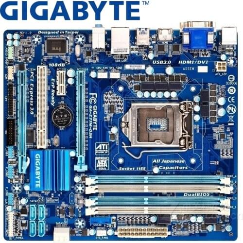 GIGABYTE GA-Z77M-D3H Desktop Motherboard Z77 Socket LGA 1155 i3 i5 i7 DDR3 32G ATX UEFI BIOS Original Z77M-D3H Used Mainboard