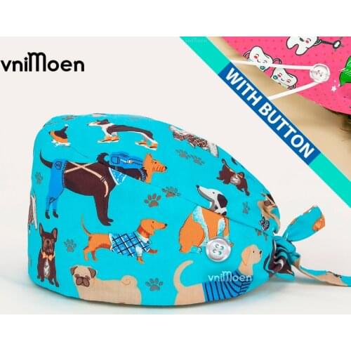 Head cap nurse medical long hair Adjustable Cotton Scrub Hat Beauty Salon Work Caps Surgical Cap Elastic Nurse Hat Accessories