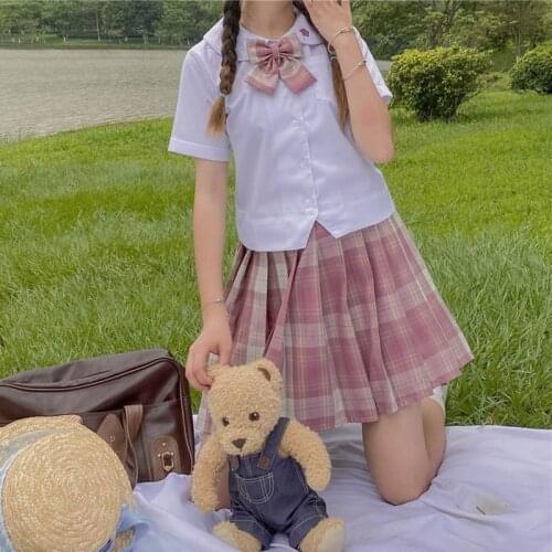 JK Uniform Pleated Skirt Female 2020 Summer New Japanese College Style High Waist Slim Contrast Color Plaid All-match Skirt