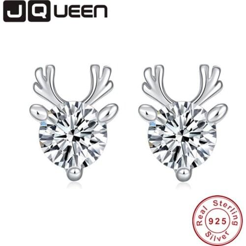 JQUEEN Classic Silk Silver Antler Ear Earrings 925 Earrings Wedding For Women Jewelry Bague Femme