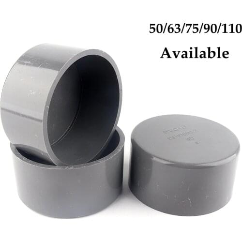 50/63/75/90/110mm PVC Pipe End Connector Water Hose Plug Tube End Cap Garden Irrigation Systerm Farm Supplies Fish Tank Adapter
