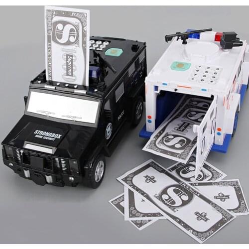 Banknote Car Auto-rolling Money Password Fingerprint Piggy Bank Child Boy Piggy Box Creative Piggy Bank