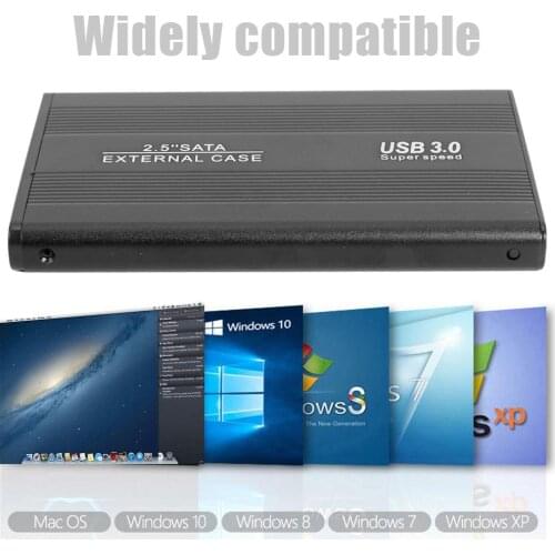 SSD Enclosure 2.5 inch USB 3.0 to SATA External Portable 6-Gbps Aluminum Alloy SSD Hard Drive Enclosure for Windows MAC OS