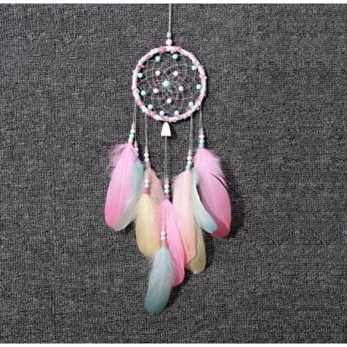 Colorful Feather Handmade Dream Catcher Car Home Wall Hanging Decoration Ornament Gift Wind Chime Craft Decor SN1502
