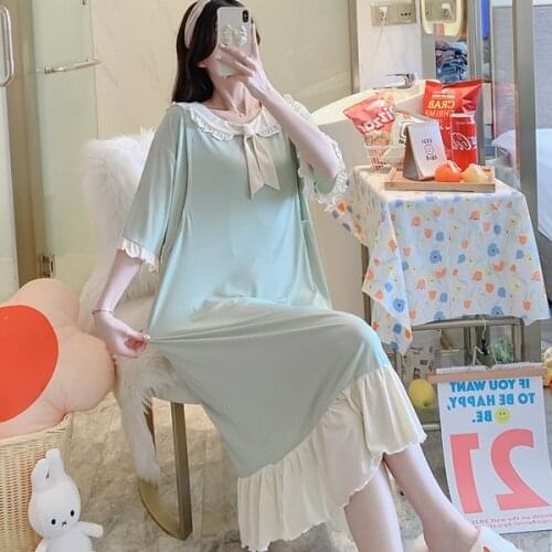 Summer Home Wear Maternity Nursing Dress Night Long Dress Loose Breastfeeding Clothes for Pregnant Women Pregnancy Mother Sleep