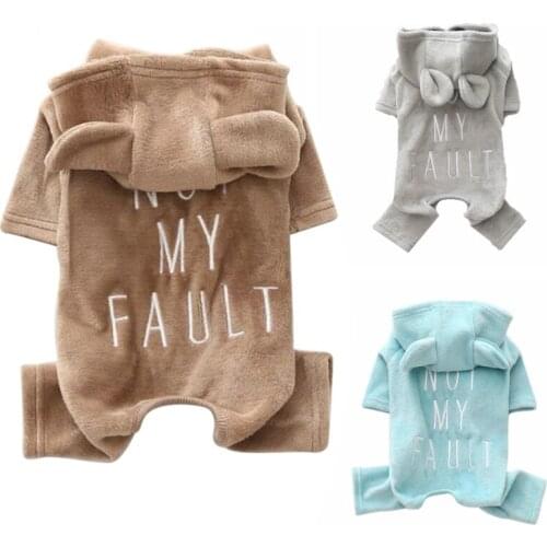 Small Dog Clothes Soft Winter Pet Dog Four Legs Jumpsuits Pajamas Ropa Perro Coat Dog Supplies Dog Costume Pet Solid Color