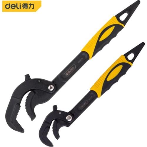 Deli Multi-function Adjustable Spanner 14-30 / 30-60mm Pipe Wrench Open End Spanner Set Snap N Grip Hand Tool Plumber Multi