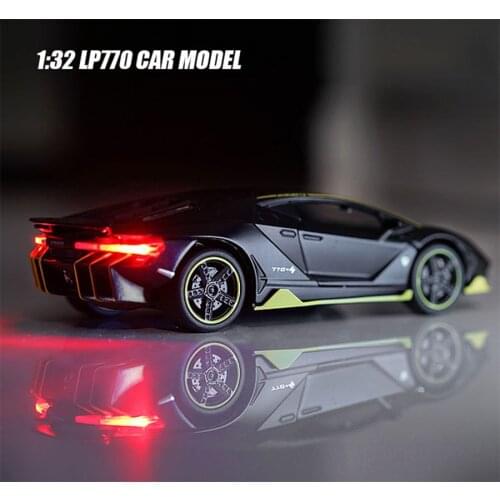 1:32 Scale Lambor 770 Diecast Vehicle Model Toy Cars Pull Back Car with Sound Light Gift Collection for Kids Adults Car Model#ZW