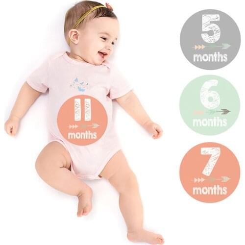 Baby Belly Milestone Stickers Set Numbers Babys Firsts 0-12M Shower Gift Boy Girl Photo Props Accessories Keepsakes Clothing