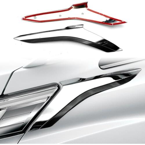 For Toyota Alphard Vellfire 2016-2019 ABS Chrome Front Headlight Lamp Cover Garnish Strip Eyebrow Cover Trim