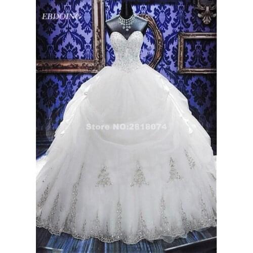 Real Photo Vestidos De Novia Ball Gown Wedding Dresses Custom Made Robe De Mariage Plus Size Wedding Gown With Embroidery