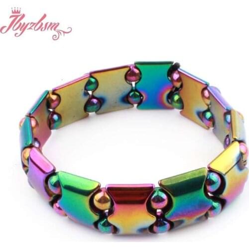 Natural Hematite Stone Health Care Power Therapy Bead Braclet For Mens Womens Fashion Jewerly Bracelets & Bangles Male Gift 7"