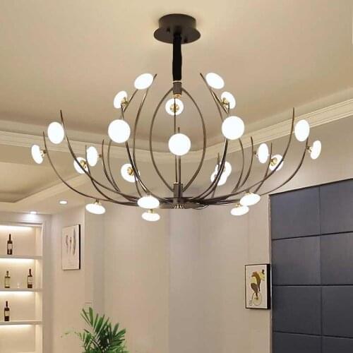 Nordic light luxury living room chandelier modern minimalist home bedroom dining room remote control LED chandelier lighting