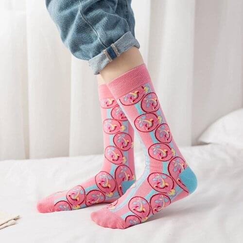 Vintage Aesthetic Funny Fashion Design Print Cotton Mens Socks Plaid Colorful Casual Dress Long Tube Crew Socks For Man