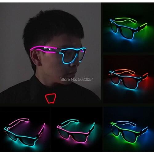 New Fashion Glasses Gift Men EL Wire Glowing Glasses Night Vision Light Up Flashing Eyewear LED Glasses