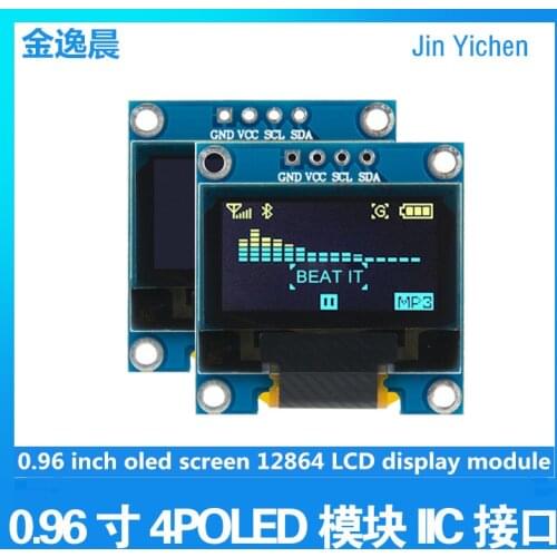 0.96 inch oled screen 12864 LCD display module ssd1306 serial parallel port i2c interface 4-pin module