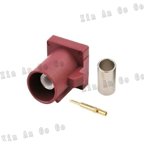 Wholesale 10PCS FAKRA "D" male connector 4004 SMB female plug pin crimp for RG316 RG174 Bordeaux Free shipping