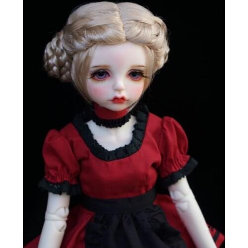 BJD doll wig suitable for 1-3 1-4 1-6 size mid-disc hair and long hair mixed golden doll accessories