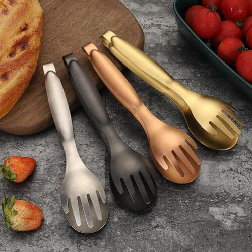 Food Clip Barbecue Food Tongs Bread Clip Non-stick Heat-resistant Stainless Steel Wide Application Steak Clip for Kitchen