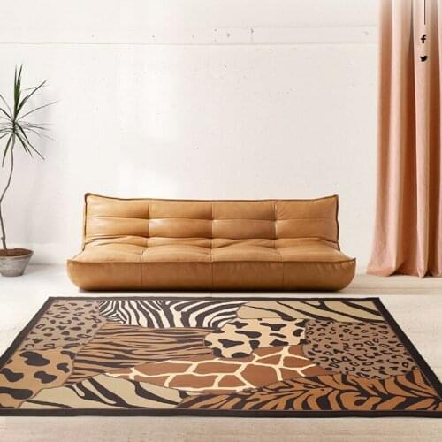 Modern Style Animal Stripe Carpet Art Bedroom Living Room Household Rectangular Non-Slip Floor Mat
