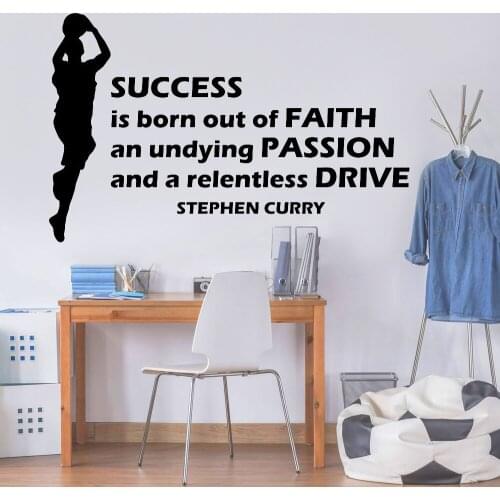 Stephen Curry Wall Decal Basketball Motivational Quote Poster Vinyl Wall Sticker Home Decoration Accessories For Office Z299