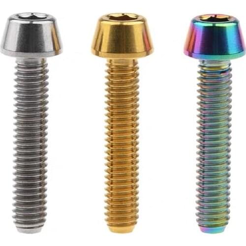1PCS Titanium Bolts M6 X 25 30 35 40 45 50 65mm Allen Key Taper Head Screw for Bicycle Headset Brake Bicicleta Bolts