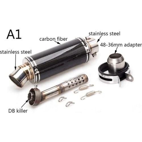 Universal Motorcycle exhaust Pipe Escape Modified Carbon Muffler with DB Killer Silencer For Ninja 400 GSXR600 K6 R15 Z750 Z800
