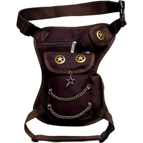 Vintage Steampunk Punk Waist Pack Biker Bag Purse Leg Bag Cavans